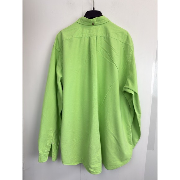 Polo Ralph Lauren Oxford Shirt Men's Big & Tall 2XLT Lime Green Neon Pink Pony - Picture 6 of 8
